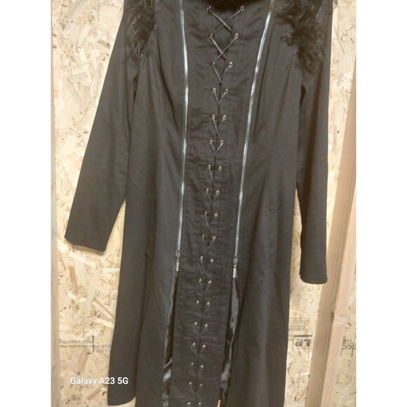 Punk Rave Large Long Black Jacket Gothic Punk - Picture 3 of 11